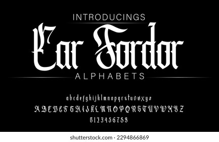 Font. Alphabet. Script. Typeface. Label.Vintage typeface. For labels and different type designs