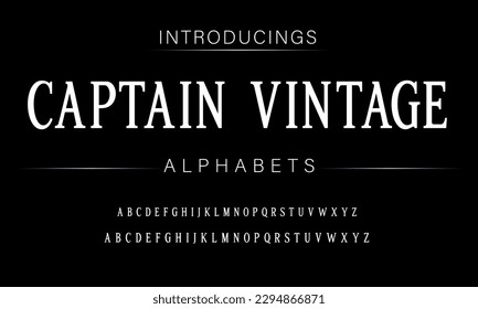 Font. Alphabet. Script. Typeface. Label.Vintage typeface. For labels and different type designs