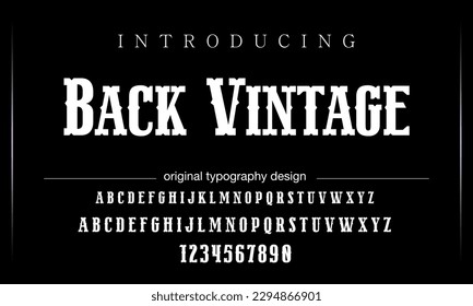Font. Alphabet. Script. Typeface. Label.Vintage typeface. For labels and different type designs