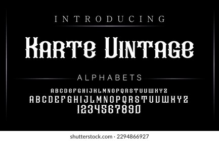 Schriftart. Alphabet. Skript. Schrift. Label.Vintage-Schrift. Für Etiketten und andere Musterdesigns