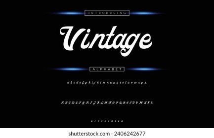 Schriftart. Alphabet. Skript. Schrift. Label.Vintage-Schrift. Für Etiketten und andere Musterdesigns