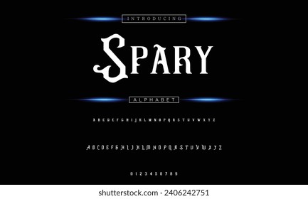 Font. Alphabet. Script. Typeface. Label.Vintage typeface. For labels and different type designs