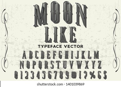 Font alphabet Script Typeface  moon like