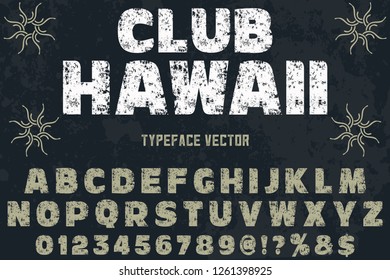 font alphabet  script typeface vector named vintage club hawaii