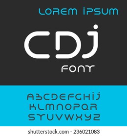 font alphabet set, rounded, cdj name