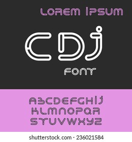 font alphabet set, rounded, cdj name