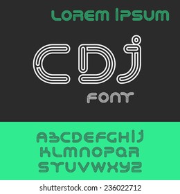 font alphabet set, rounded, cdj name