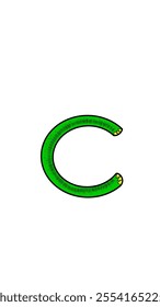Font Alphabet Symbol letter C,Colour green,yellow,elephant