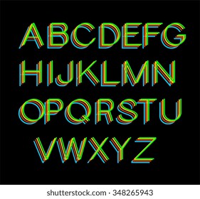 font, alphabet text graphic line rainbow letter colourful, accurate