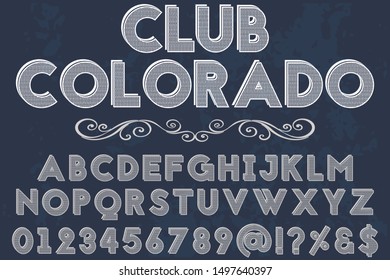 Font alphabet Typeface handcrafted handwritten vector label design old style.Shadow Effect.vintage Hand Drawn.Retro Typography.Vector Illustration.
