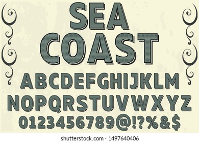 Font alphabet Typeface handcrafted handwritten vector label design old style.Shadow Effect.vintage Hand Drawn.Retro Typography.Vector Illustration.
