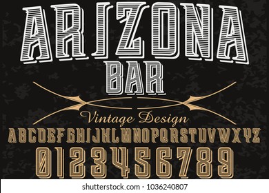 font alphabet typeface handcrafted vector named arizona bar