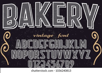 font alphabet typeface handcrafted vector named bakery