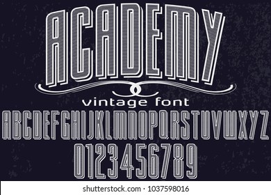 font alphabet typeface handcrafted vector named academy