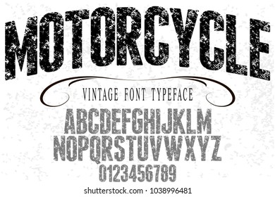 Font Alphabet Typeface Handcrafted Vector Named Motorcycle