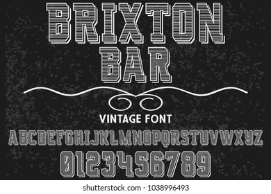 font alphabet typeface handcrafted vector named brixton bar