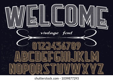 font alphabet typeface handcrafted vector named welcome