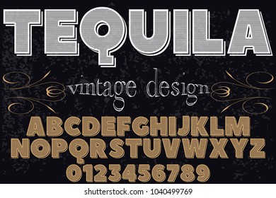 font alphabet typeface handcrafted vector named tequila