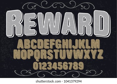 font alphabet typeface handcrafted vector named-reward