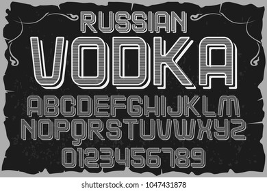 font alphabet typeface handcrafted vector named vodka