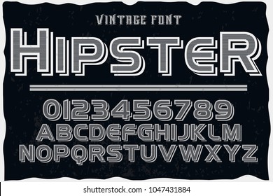 font alphabet typeface handcrafted vector named hipster