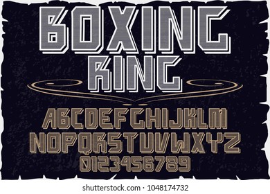 font alphabet typeface handcrafted vector named boxing ring and label  design