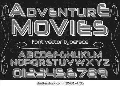 font alphabet typeface handcrafted vector named adventura movies and label  design