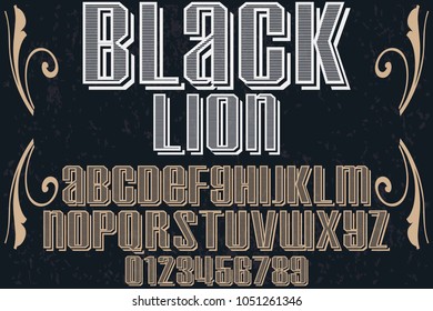 font alphabet typeface handcrafted vector named black lion and label  design