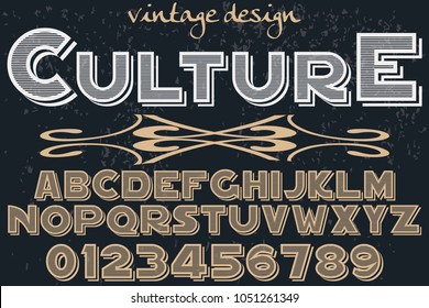 font alphabet typeface handcrafted vector named culture and label  design