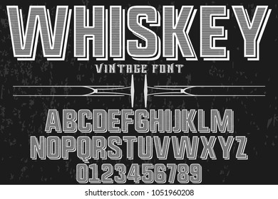 font alphabet typeface handcrafted vector named whiskey and label  design
