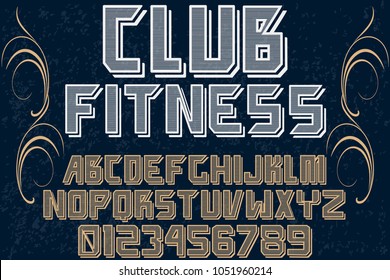 font alphabet typeface handcrafted vector named fitness club and label  design