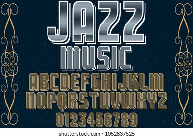 font alphabet typeface handcrafted vector named jazz music and label  design