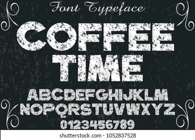 font alphabet typeface handcrafted vector named coffee time and label  design
