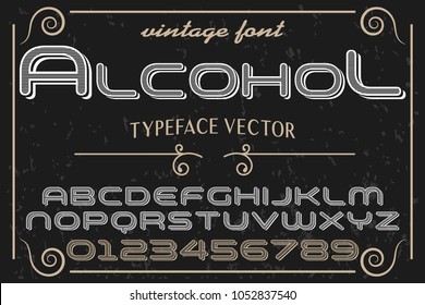 font alphabet typeface handcrafted vector named alcohol and label  design