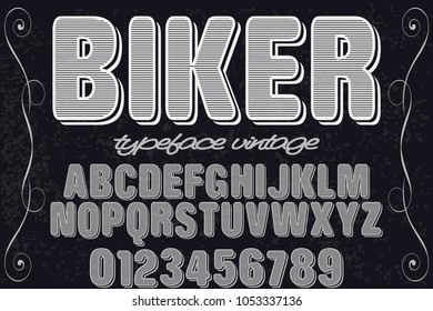 font alphabet typeface handcrafted vector named biker and label design