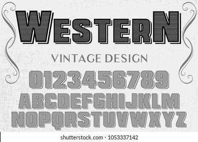 font alphabet typeface handcrafted vector named western and label  design