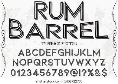 Font alphabet Typeface handcrafted vector rum barrel