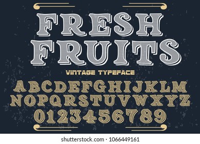font alphabet typeface vector and label  design named fresh fruits