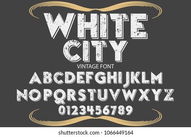 font alphabet typeface vector and label  design named white city