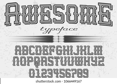 font alphabet typeface vector and label  design named awesome