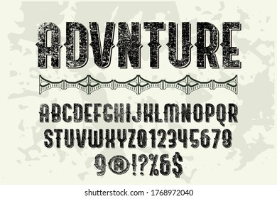 font alphabet typeface vector, alphabet lettering white style background, vintage font