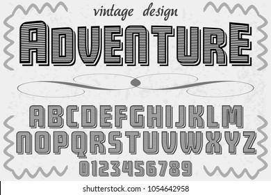 font alphabet typeface vector named adventure and label  design