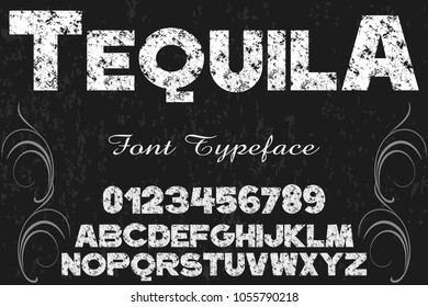 font alphabet typeface vector named tequila and label  design