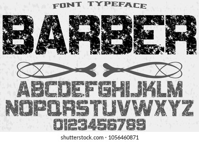 font alphabet typeface vector named barber and label  design