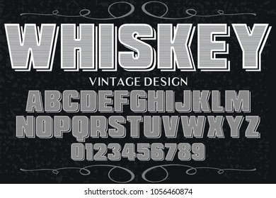 font alphabet typeface vector named whiskey and label  design