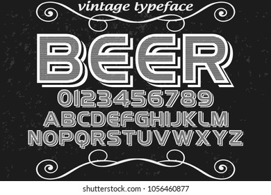 font alphabet typeface vector named beer and label  design