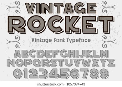 font alphabet typeface vector named vintage rocket and label  design