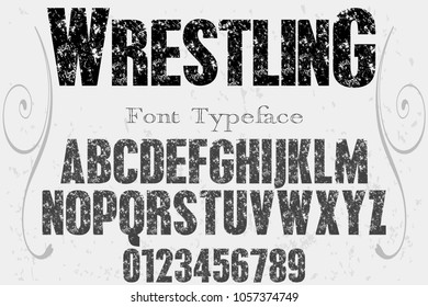 font alphabet typeface vector named wrestling and label  design
