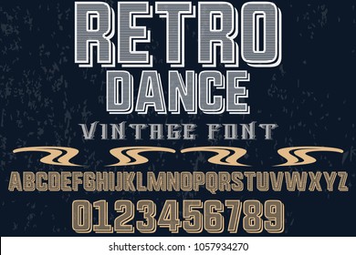 font alphabet typeface vector named retro dance and label  design