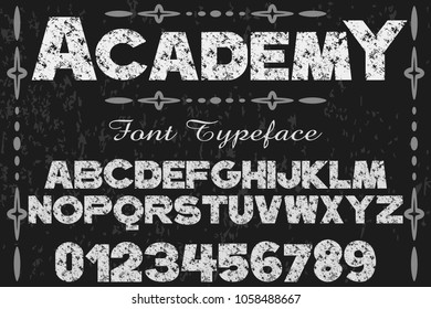 font alphabet typeface vector named academy and label  design